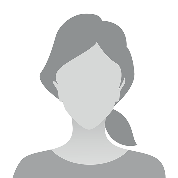 The image displays a stylized silhouette of a person with a side profile view, featuring a head with hair tied back, a neck, shoulders, and an arm with a hand, all set against a plain white background.